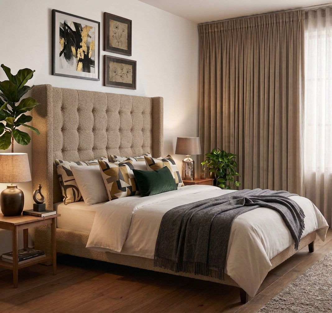 Benno Button Winged Headboard