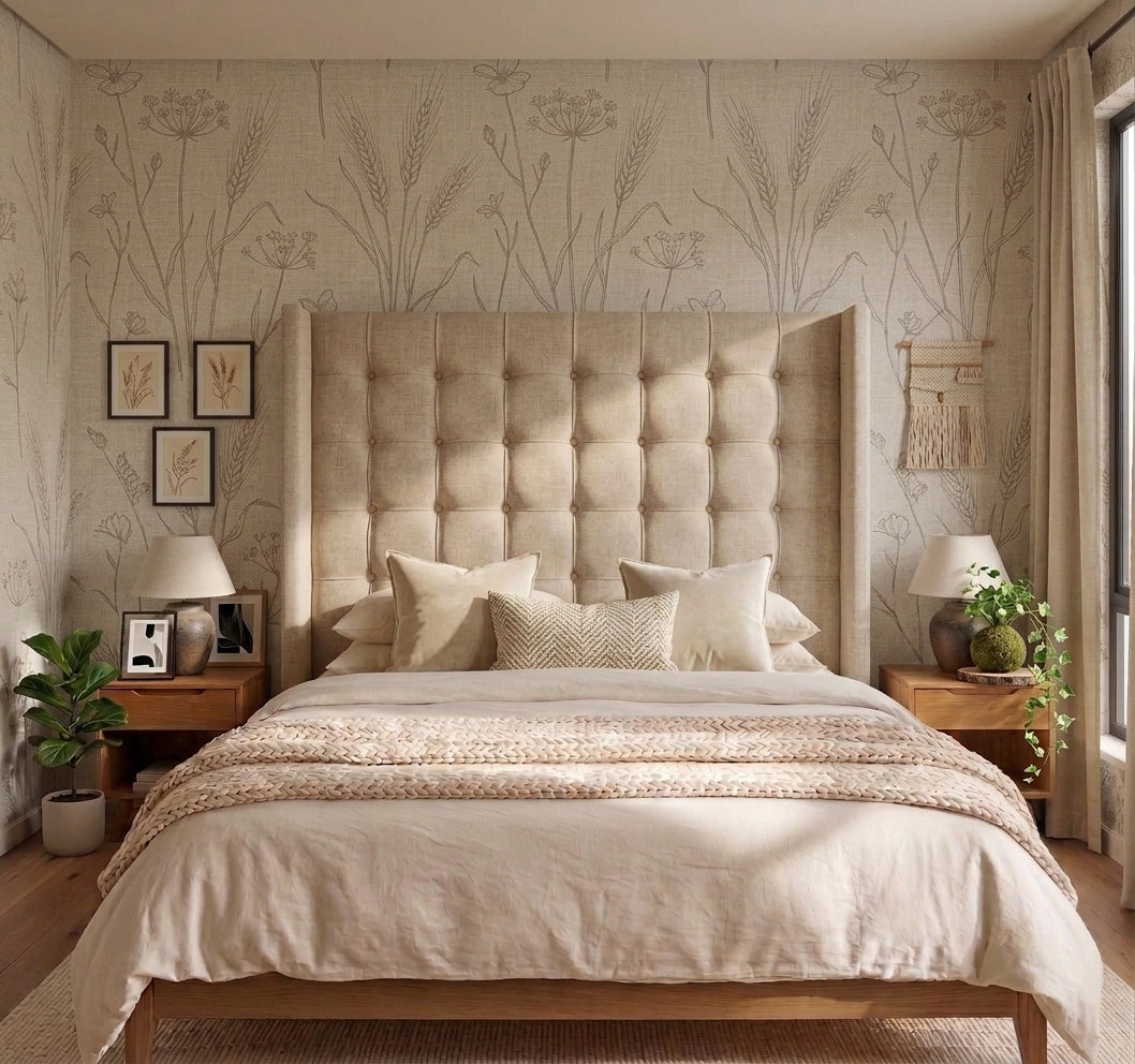 Benno Button Winged Headboard