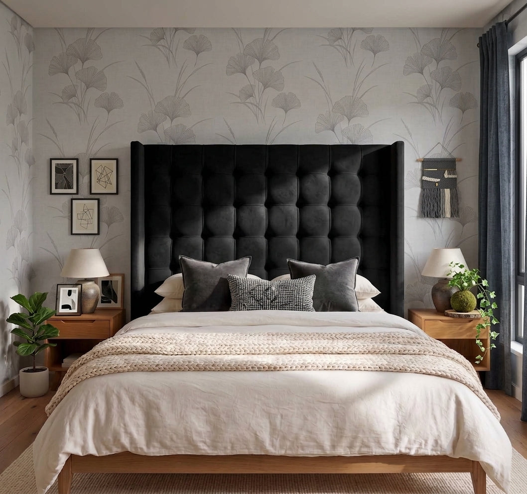 Benno Button Winged Headboard