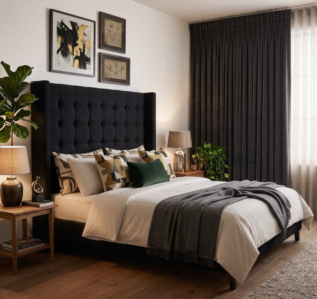 Benno Button Winged Headboard