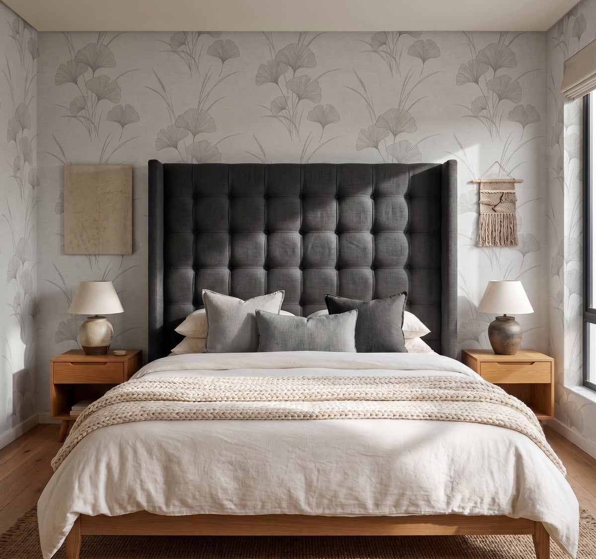 Benno Button Winged Headboard