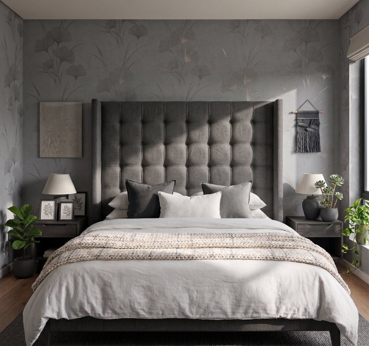 Benno Button Winged Headboard