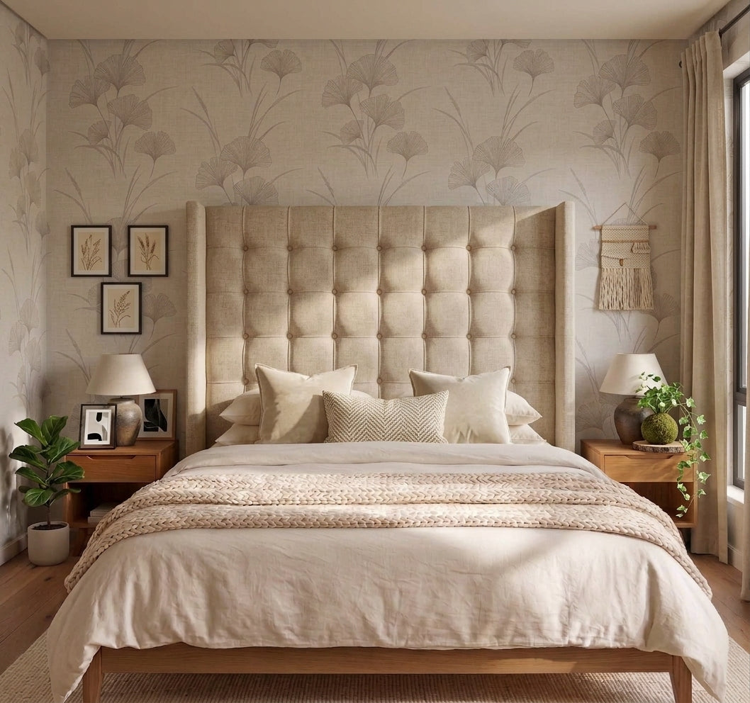 Benno Button Winged Headboard