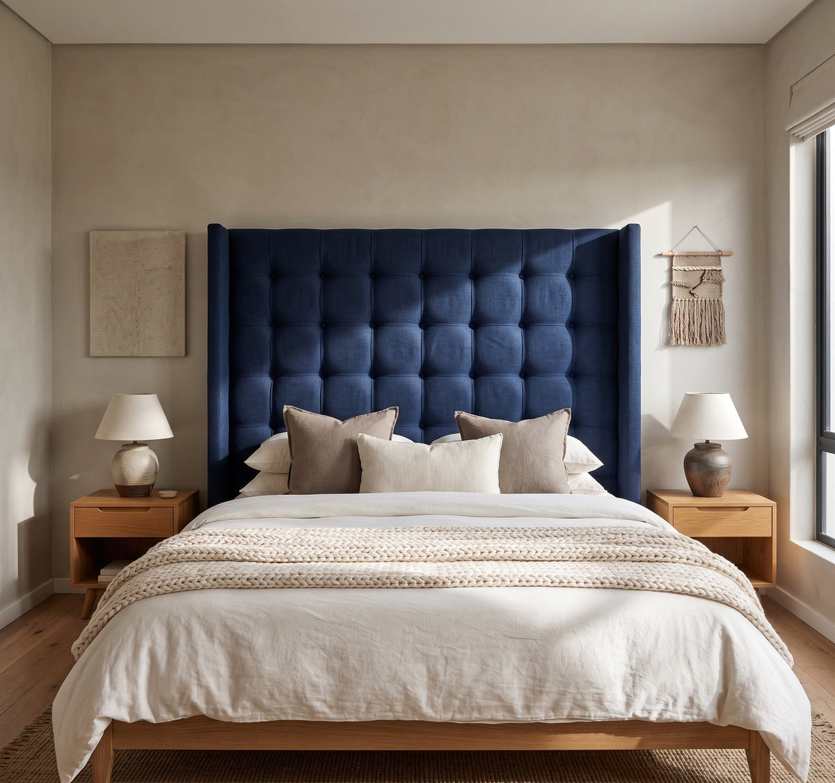 Benno Button Winged Headboard