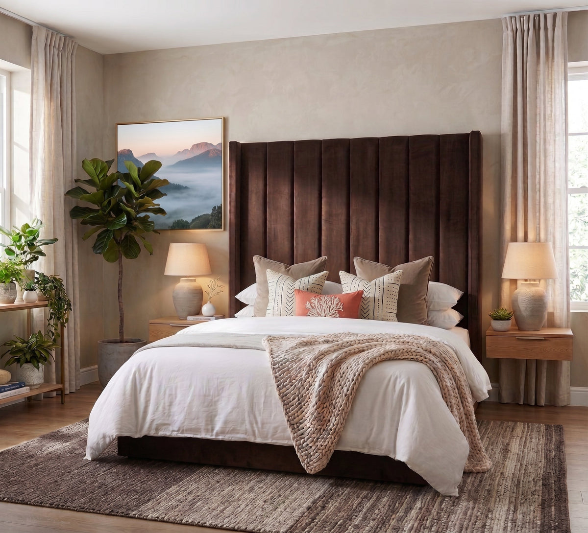 Diva Panel Velvet Headboard