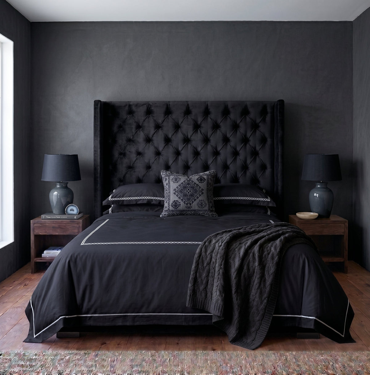 Hena Tufted Wingback Velvet Headboard