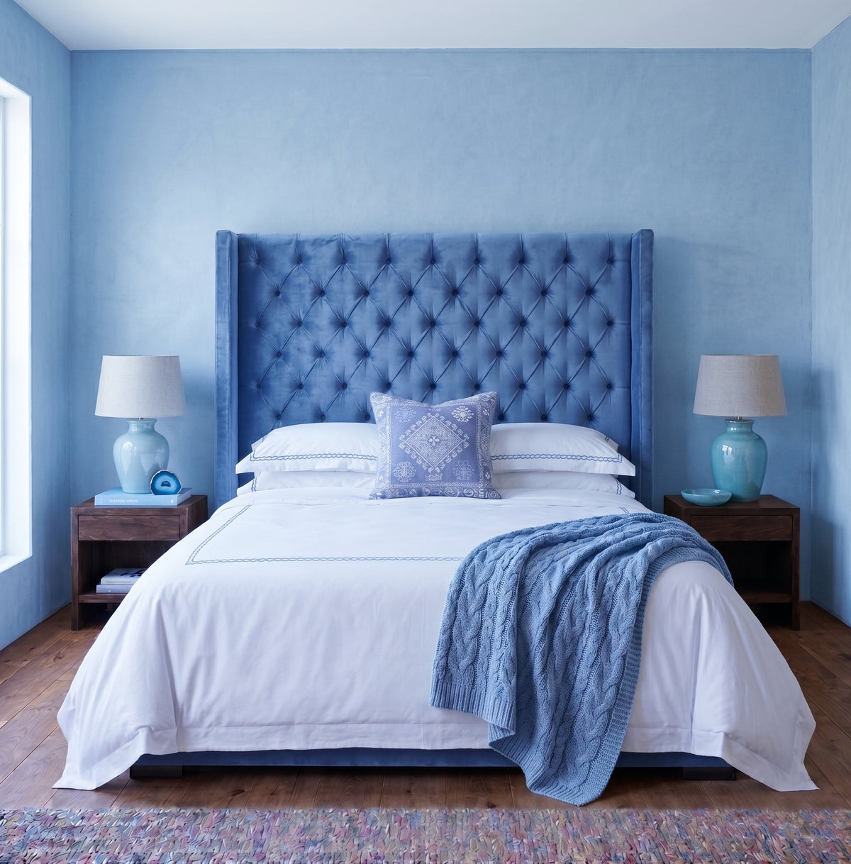 Hena Tufted Wingback Velvet Headboard