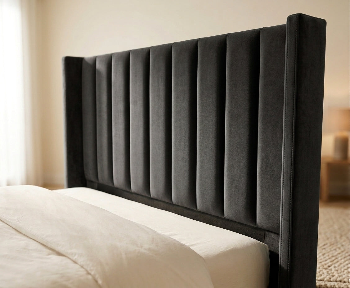 Loral Velvet Wingback Panel Headboard