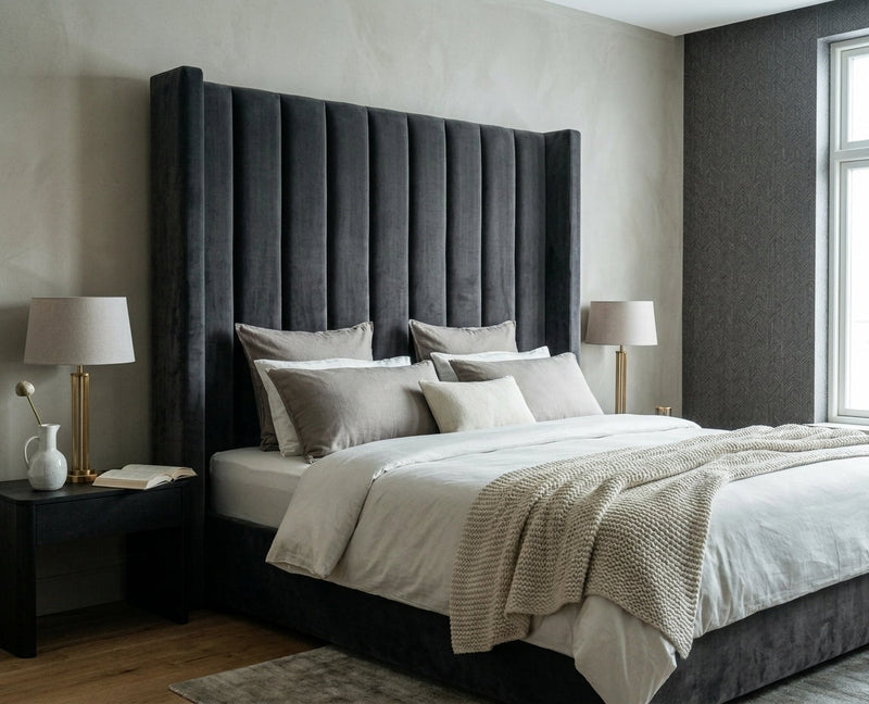 Loral Velvet Wingback Panel Headboard