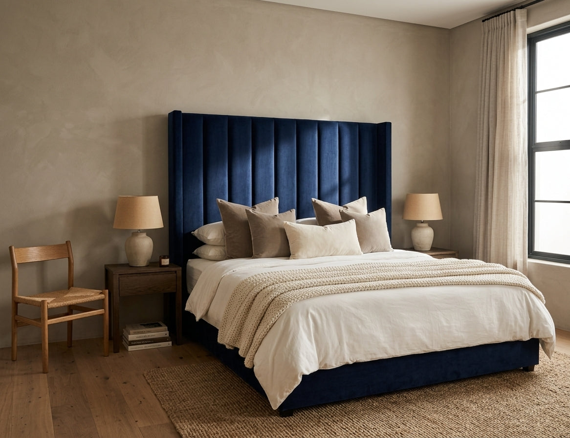 Loral Velvet Wingback Panel Headboard