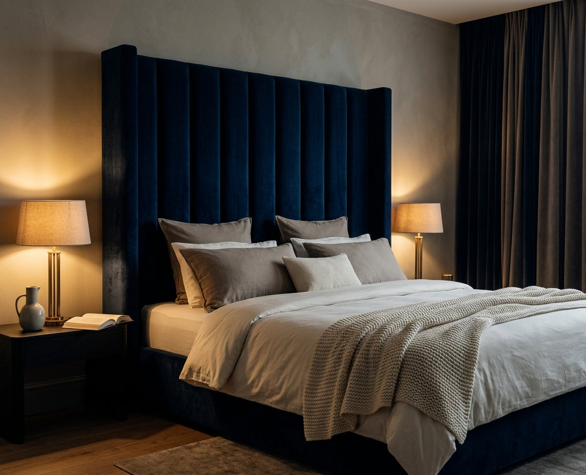 Loral Velvet Wingback Panel Headboard