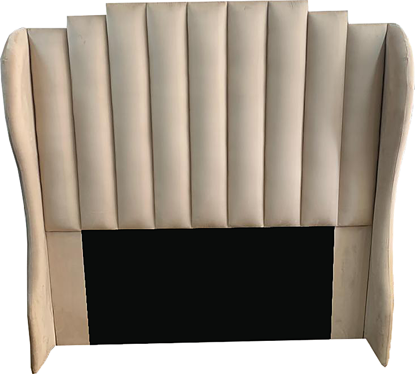 Piano Vertical Velvet Winged Panel Headboard