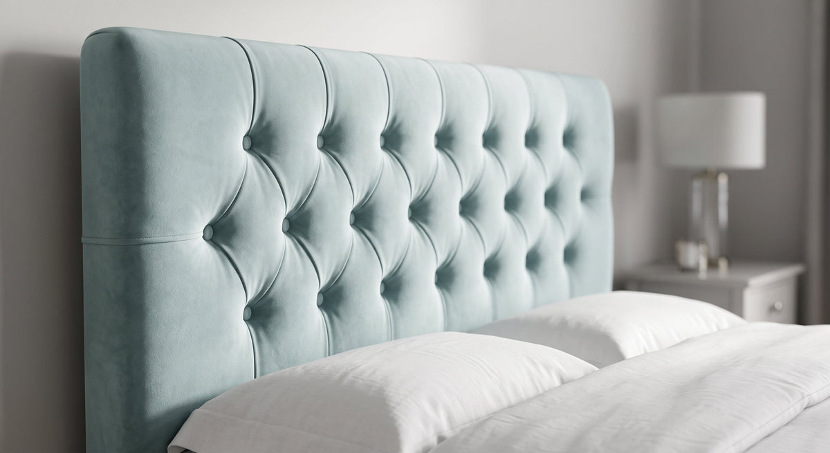 Sweet Dreams Pins Decorated Velvet Headboard