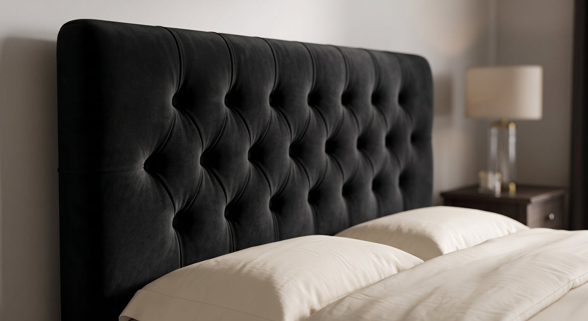 Sweet Dreams Pins Decorated Velvet Headboard