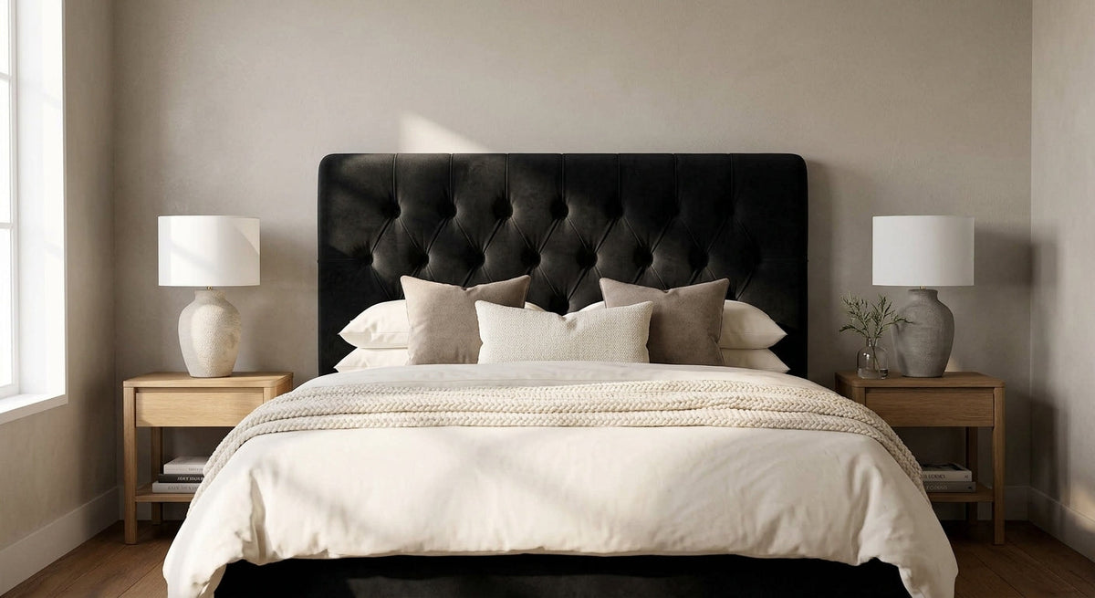 Sweet Dreams Pins Decorated Velvet Headboard