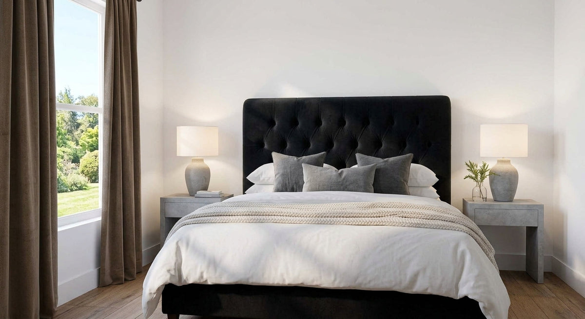 Sweet Dreams Pins Decorated Velvet Headboard