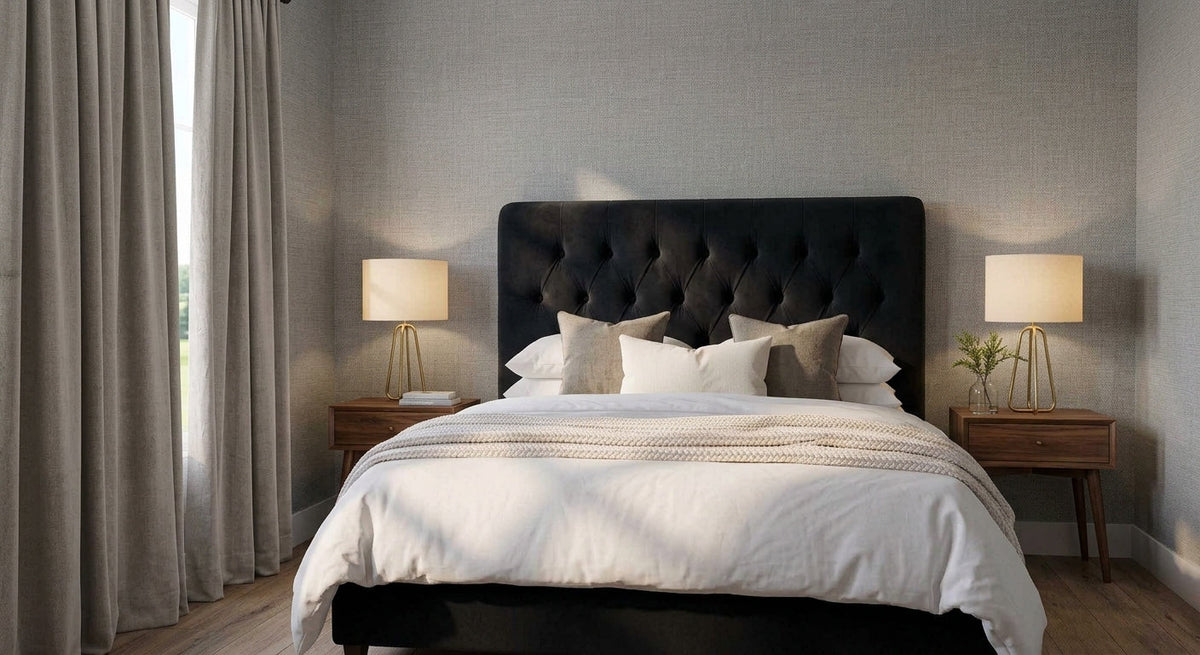 Sweet Dreams Pins Decorated Velvet Headboard