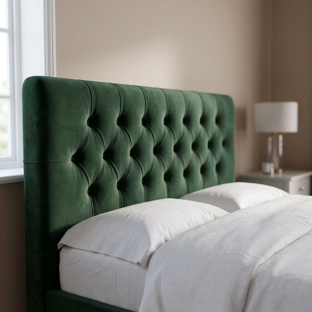 Sweet Dreams Pins Decorated Velvet Headboard