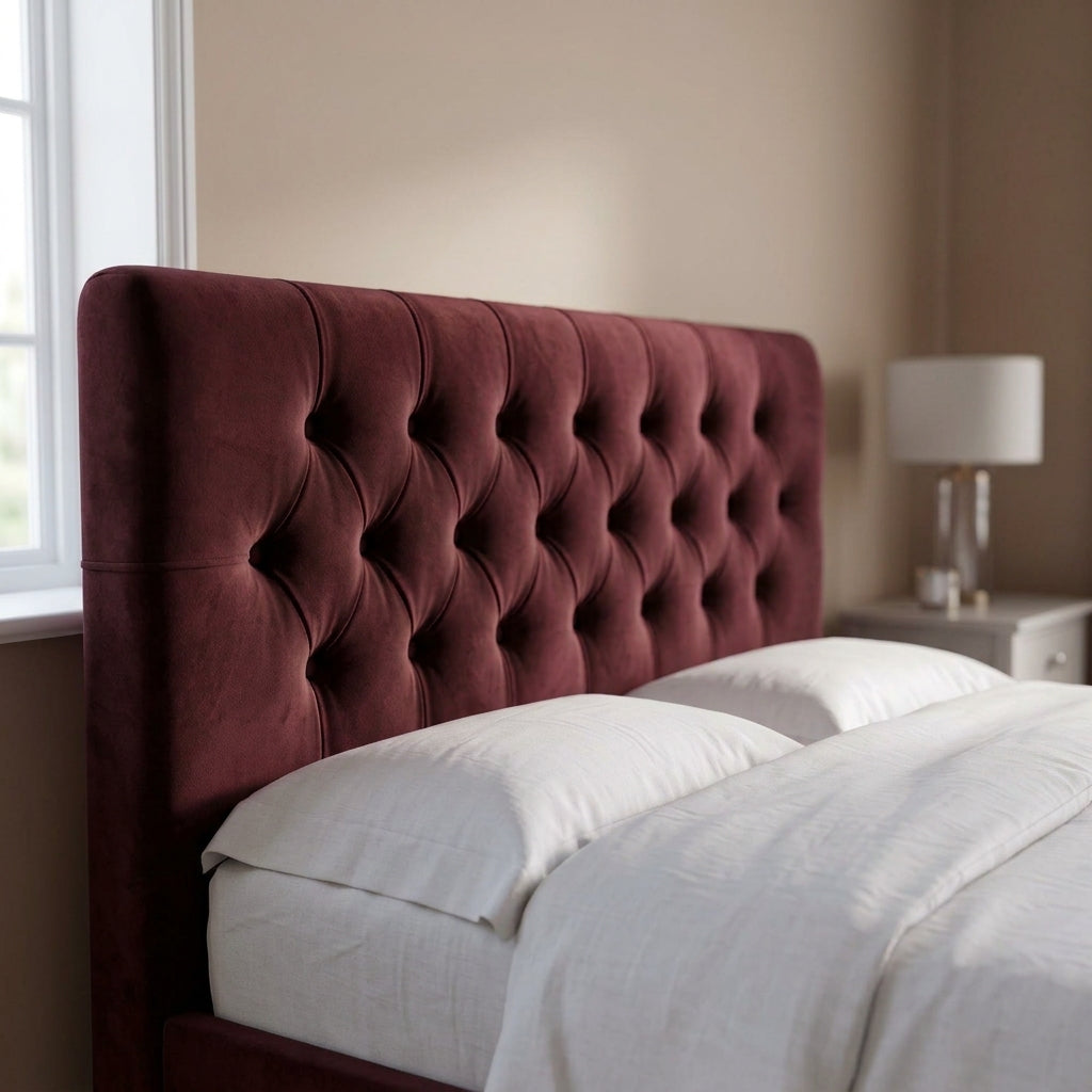 Sweet Dreams Pins Decorated Velvet Headboard