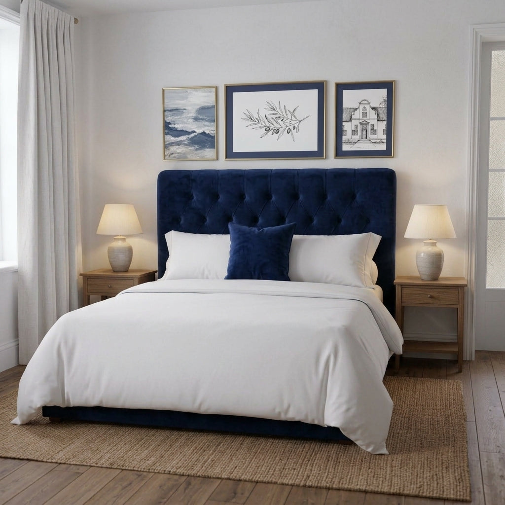 Sweet Dreams Pins Decorated Velvet Headboard