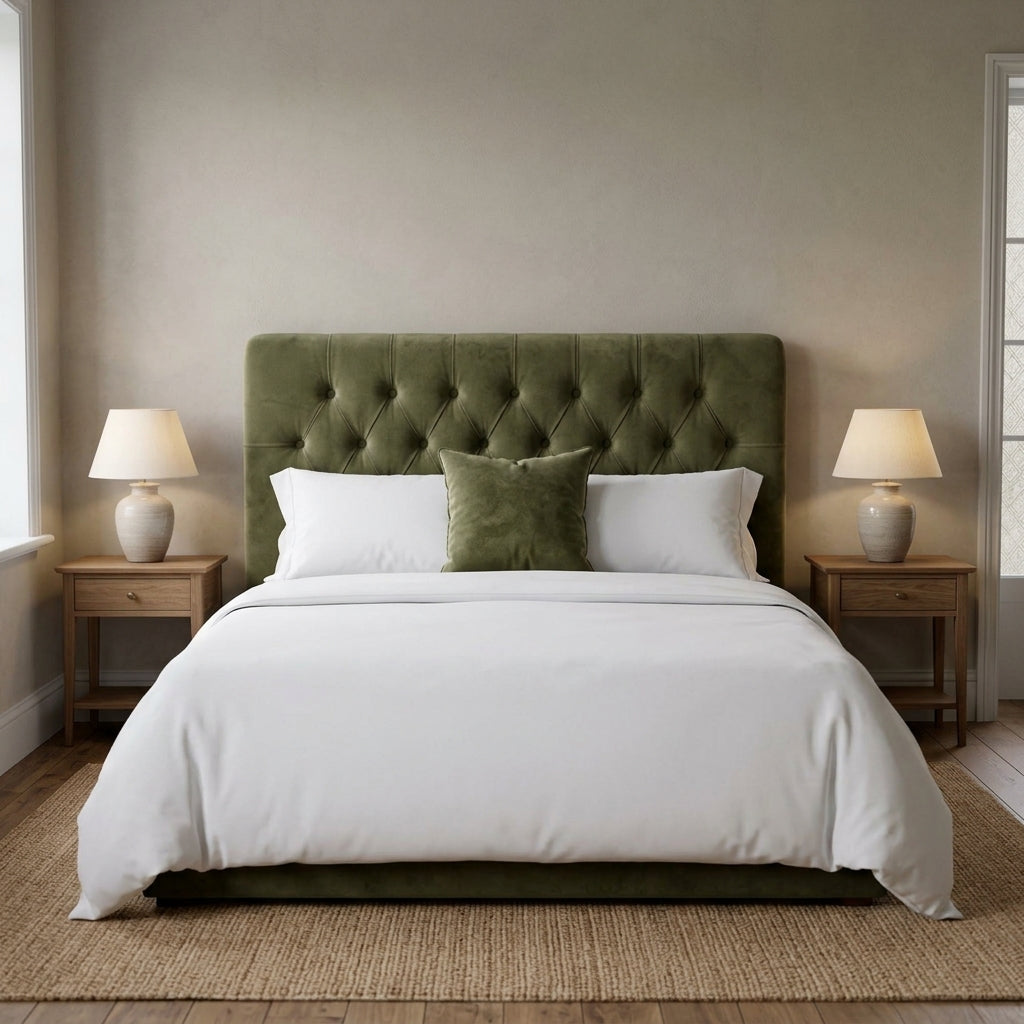 Sweet Dreams Pins Decorated Velvet Headboard
