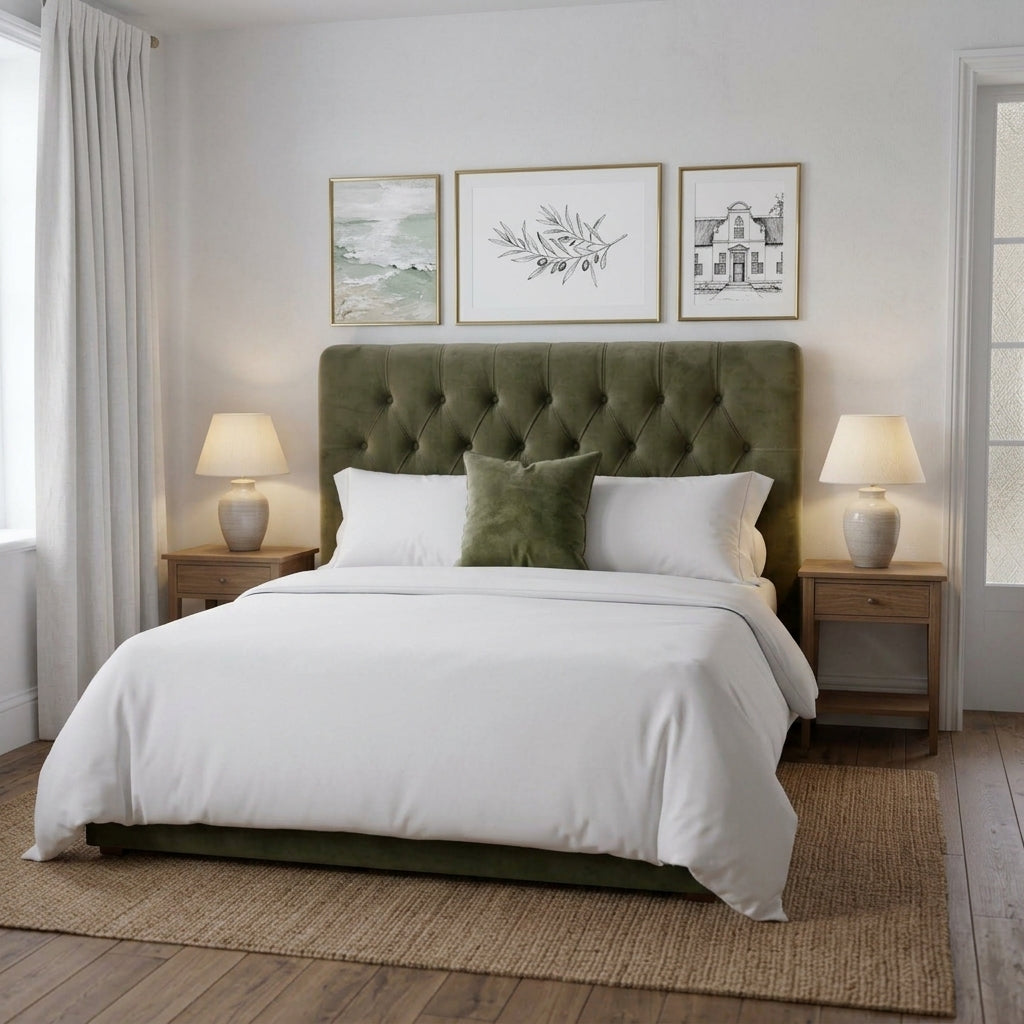 Sweet Dreams Pins Decorated Velvet Headboard