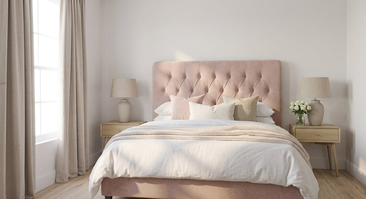 Sweet Dreams Pins Decorated Velvet Headboard